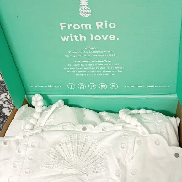 Farm Rio White Midi Dress (Off-White Richelieu) - Picture 4 of 4